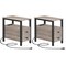 Narrow End Table with Outlets, USB C Port and 2 Drawers for Bedroom or Sofa